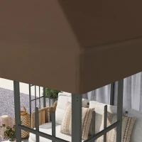 Outsunny Acoperire pentru Foișor de Grădină 3x3 m din Material Oxford 600D cu Orificii de Drenaj, Maro(m-8)