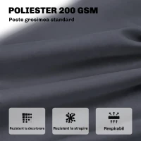 Outsunny Pernă de Grădină Modernă pentru Locuri de Ședere Exterioare cu 6 Curele, Pernă Exterioară Umplută cu Bumbac și Poliester, pentru Canapele, Balansoare, Bănci, 150x98x8 cm, Gri Închis(m-4)