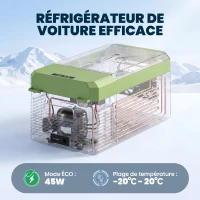 Outsunny Glacière électrique portable 16,3L, réfrigérateur de voiture portable congélateur et réfrigérateur 12/24V gris(m-4)