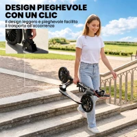 SPORTNOW Monopattino Pieghevole con Manubrio Regolabile in Altezza per Adulti, Argento(m-5)