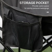 Outsunny Camping Chair, Lightweight Folding Chair with Carrying Bag and Storage Pocket, for Festivals, Fishing, Beach and Hiking, Black(m-5)