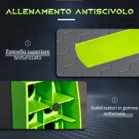 HOMCOM Step Fitness per Aerobica Antiscivolo e Regolabile su 3 Altezze, in PP, 78x28x10/15/20 cm, Verde e Grigio(m-6)