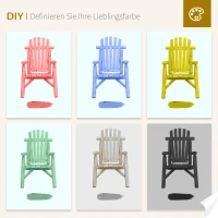 Outsunny Adirondack Stuhl wetterfest Adirondack Chair aus Holz Outdoor Gartenstuhl mit Hoher Rückenlehne und Armlehnen Balkonstuhl Gartensessel für Garten, Terrasse  Balkon 83 x 68 x 101 cm Natur(m-6)