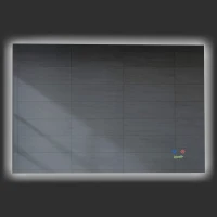 kleankin Badezimmerspiegel mit LED-Beleuchtung, Berührungsschalter, Memoryfunktion, Antibeschlag-Funktion, Silber(m-11)