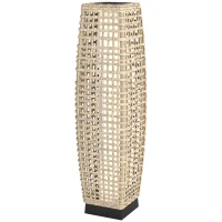 Outsunny Solar Stehlampe Rattan Solarlampen mit Lichtsensor Automatische LED Solarleuchte im Boho-Stil IP44 Wasserdicht(m-11)