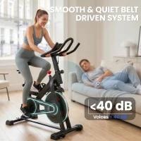 SPORTNOW Exercise Bike, Indoor Stationary Bike with Smart APP, 0-100% Magnetic Resistance, Adjustable Seat & Handlebars(m-6)