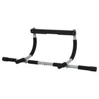 HOMCOM Barra de Dominadas en Techo Barra para hacer Dominadas Barra de Tracción para Entrenamiento Carga 110kg 92x40x17cm Negro(m-11)