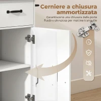 HOMCOM Mobile Cucina con Cassetto, Armadietto e Ripiano Regolabile, Bianco(m-7)