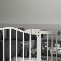 PawHut Pressure Fit Dog Stair Gate No Drilling Safety Gate Auto Close for Doorways, Hallways, 74-80cm Adjustable, 78cm Tall, White(m-19)