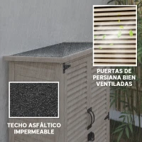 Outsunny Caseta de Jardín de Madera 75x50x118 cm Armario para Almacenaje de Herramientas con 2 Estantes y 2 Puertas Natural(m-5)