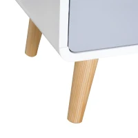 HOMCOM Comodino con Cassetto in MDF e Legno di Pino per Camera da Letto, Soggiorno e Bagno, 40x38x58 cm(m-8)