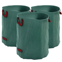 Outsunny Set 3 Sacchi per Rifiuti da Giardino da 300 L con Manici, Richiudibili e Riutilizzabili, Ø67x84 cm, Verde
