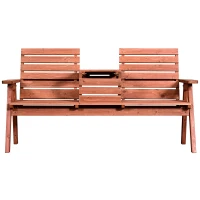 Outsunny Panchina Esterni Legno Abete 2/3 Posti, Convertibile 160x68x92cm(m-11)