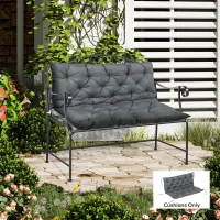 Outsunny Garden Bench Cushion - 2 Seater Swing Chair Cushion, Seat Pad with Ties for Indoor and Outdoor Use, 110 x 120 cm, Dark Grey(m-10)