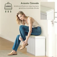HOMCOM Banco Zapatero con Asiento Acolchado Cajón Abatible y Estante Ajustable para Entrada o Dormitorio 80x26x47,5 cm Blanco(m-7)