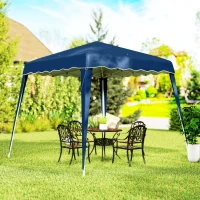 Outsunny 3 M x 3 M Base/ 2.5 M x 2.5 M Top Pop Up Gazebo, 2 Person Setup Instant with Carry Bag, Height Adjustable Slant Leg Party Tent Instant Event Shelter for Garden, Patio(m-10)