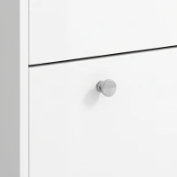 HOMCOM Sapateira 32 Pares com 4 Gavetas Rebatíveis Prateleiras Ajustáveis Moderna 80x23,5x157 cm Branco(m-8)