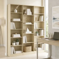 HOMCOM Bibliotecă 6 niveluri, Raft de depozitare cu 17 compartimente și rafturi reglabile, 149 x 23,6 x 188 cm, Stejar(m-6)