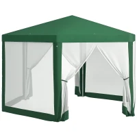 Outsunny 4m Hexagon Gazebo Party Tent, Screen House Patio Canopy Event Shelter for Activities, Shade Resistant, Green(m-21)