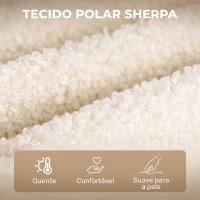 HOMCOM Poltrona Baloiço em Borrego com Oscilação de 40° Pés de Madeira de Faia e Estrutura de Aço 71x98x101 cm Bege(m-7)