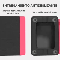 SPORTNOW Step de Aeróbic Step para Fitness Antideslizante Altura Regulable 3 Niveles 77x36x20,5cm Rosa y Negro(m-5)