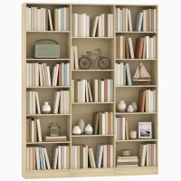 HOMCOM Bibliotecă 6 niveluri, Raft de depozitare cu 17 compartimente și rafturi reglabile, 149 x 23,6 x 188 cm, Stejar(m-8)