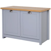 HOMCOM Shoe Cabinet, Modern Shoe Bench with 2 Doors for Hallway, Entryway, Grey(m-10)