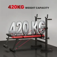SPORTNOW Adjustable Weight Bench with Squat Rack and Dip Stand(m-5)