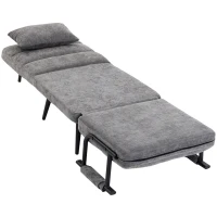 HOMCOM Schlafsessel 3 in 1 Klappbar Sessel mit Schlaffunktion, 186 x 60 cm Schlafsessel mit 5-stufig Verstellbarer Rückenlehne(m-11)
