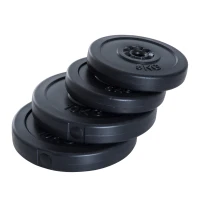 HOMCOM Set di 4 Dischi Pesi per Bilanciere e Manubri Peso Totale 30kg, 2x5kg e 2x10kg, Nero(m-11)