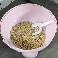 PawHut Litiere pentru Pisici 4kg Max cu Capac și Lopățică Inclusă, 53x51x48 cm, Albă și Roz(m-8)