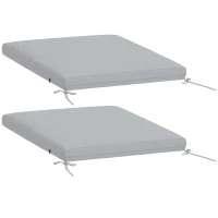 Outsunny Lot de 2 coussins de chaise de jardin, galettes de chaise 50 x 50 cm, mousse haute densité, antidérapants 50x50 cm gris(m-12)