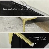 HOMCOM Poltrona de Sala Estofada em Veludo Acolchoamento Espesso Assento Amplo Apoio de Braços Almofada 81x77x81 cm Creme(m-6)