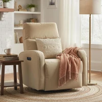 HOMCOM Sillón Relax Reclinable Eléctrico Giratorio y Balancín con Doble Motor Reposacabezas Ajustable Puertos USB Reposapiés(m-10)