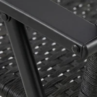 Outsunny Set of Two Folding Rattan Seat Chairs - Black(m-13)