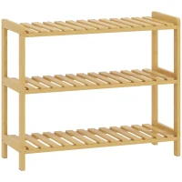 HOMCOM Sapateira de Madeira de 3 Níveis para até 9 Pares de Sapatos para Entrada Corredor Dormitório 70x26x57,5 cm Madeira(m-1)