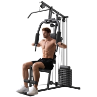HOMCOM Multifunction Home Gym Machine, with 45kg Weight Stacks, for Strength Training