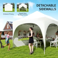 Outsunny 3 x 6m Pop Up Gazebo Shelter with Sides, 6 Sandbags, Peak Top Garden Party Tent Marquee with Carry Bag, Light Grey/White(m-7)