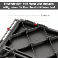 Outsunny Terrassenfliesen 30 x 30 cm 9 Stück 0,81㎡ Klickfliesen Balkonfliesen mit Klicksystem Drainagefunktion Bodenbelag Fliese für Terrasse Balkon Dunkelgrau(m-5)
