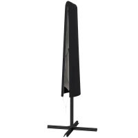 Outsunny Garden Parasol Cover, Outdoor Patio Umbrella Protector Weatherproof Garden Patio with Rod, Zipper for 2-4.6m Parasol, Φ60 x 160cm, Black(m-11)