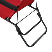 Outsunny 2 in 1 Folding Sun Lounger Reclining Garden Chair Set of 2 with 2-Level Adjustable Backrest, Outdoor Zero Gravity Recliner Garden Chairs with Head Pillow and Armrests, Red(m-7)