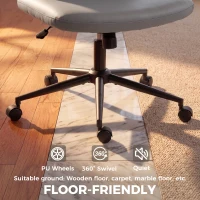 HOMCOM extra nail tech rolling retro fabric cute teenager arms hairdresser on chairs desks spinny comfortable beauty(m-8)