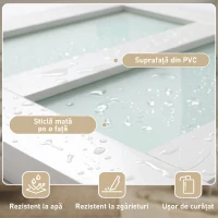 HOMCOM Ușă Glisantă 91,4 x 213,4 cm cu Kit, Panouri din Sticlă, Aspect Lemn Alb(m-4)