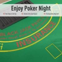 HOMCOM Poker Table, 7-Player Folding Blackjack Table with Chip Tray, Cup Holders, Padded Rails, 182 x 91 x 75 cm, Green(m-5)