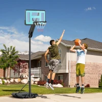 SPORTNOW Panier de basket extérieur hauteur réglable 146-236cm panier de basket sur pied à roulettes base remplissable noir(m-10)