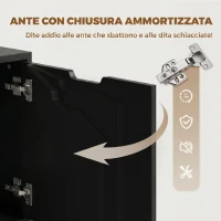 HOMCOM Mobile Archivio Stampante con 5 Cassetti e Ruote, Nero(m-7)