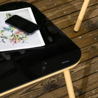Outsunny Set Mobilier de Exterior cu Canapea cu 2 Locuri, 2 Fotolii cu Perne și Măsuță de Sticlă(m-7)