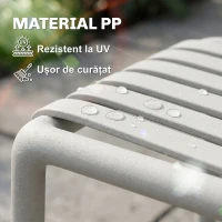 Outsunny Set de 4 Scaune de Grădină Stackabile, Design Lamelar și Cotiere.(m-6)