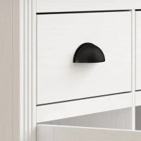 HOMCOM Aparador Alto de Cocina con 4 Puertas 2 de Cristal 2 Cajones y Estantes Ajustables Blanco(m-9)