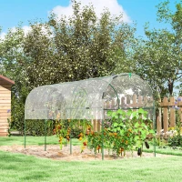 Outsunny Serre de jardin serre à tomates 4 arceaux en acier bâche en PVC 4 x 1,2 x 1,7 m vert(m-9)